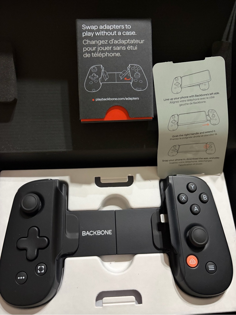 New Backbone One Mobile Gaming Controller iPhone Lightning Black Adapter